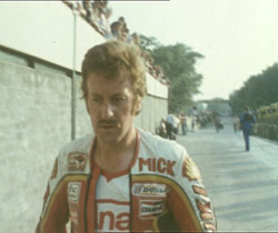Seven-times TT winner Mick Grant in his racing days, as seen in the film You're On Your Own, available from Duke
